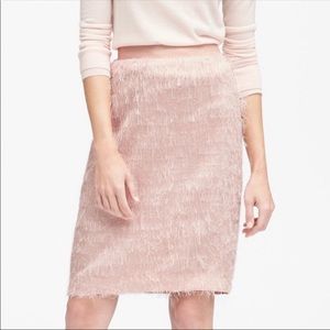 Banana Republic Pink Eyelash Pencil Skirt Sz 10